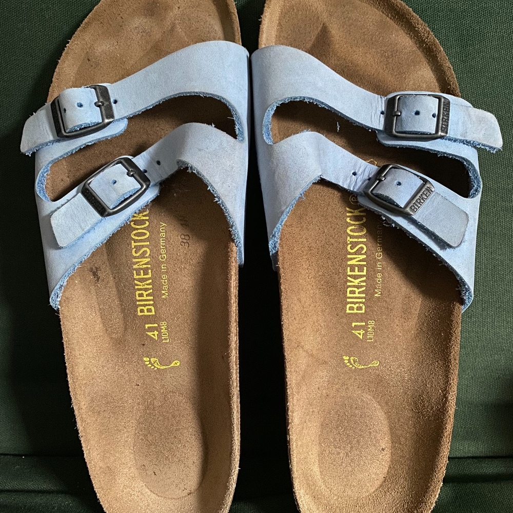 Birkenstock Ibiza genuine blue leather, size 41 regular